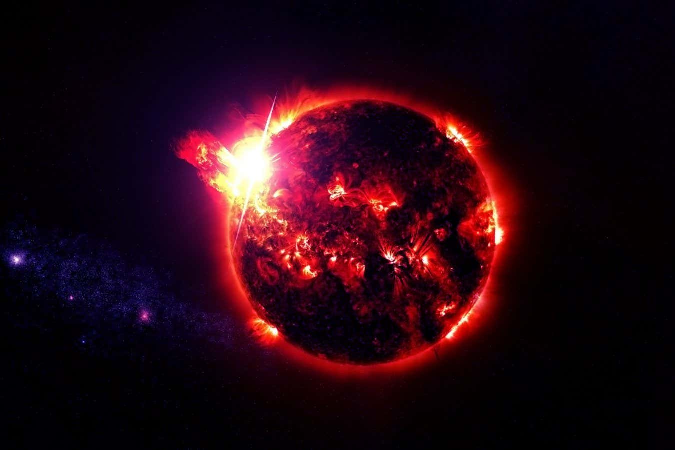 masywny klaster galaktyk zniekształcający odległe galaktyki w smukłe łuki